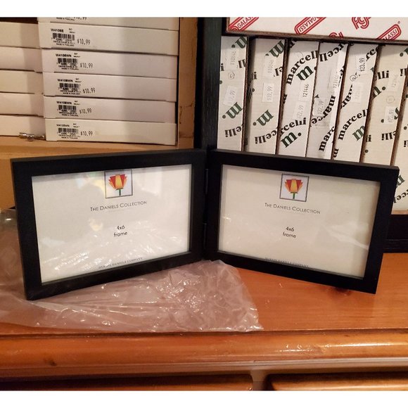 Dennis Daniels Double Horizontal 4x 6" Ebony (Black) W4106DE Photo Frame, New - Picture 2 of 5